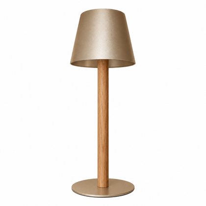 TIMBERCAN Akku LED Tischlampe aus Massivholz – Design Tischleuchte im Scandi Stil
