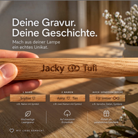 TIMBERCAN Akku LED Tischlampe aus Massivholz – Design Tischleuchte im Scandi Stil