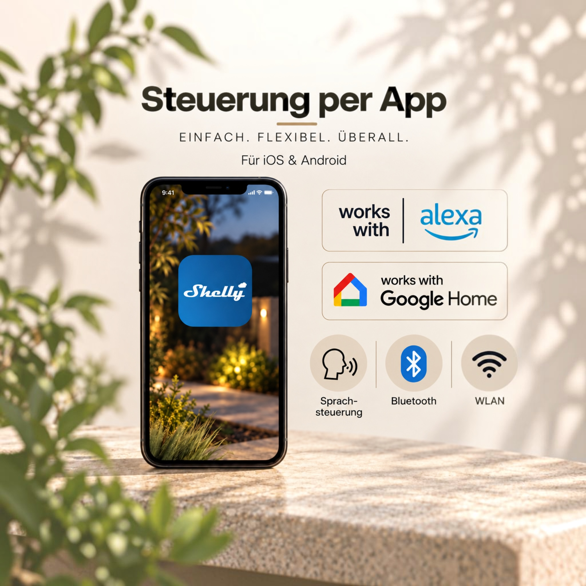 TIMBERCAN Design Gartenleuchte aus Massivholz – Smart LED Wegleuchte mit WLAN
