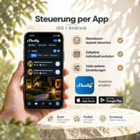 TIMBERCAN Design Gartensteckdose 2-fach aus Massivholz – Smart Steckdosensäule mit WLAN