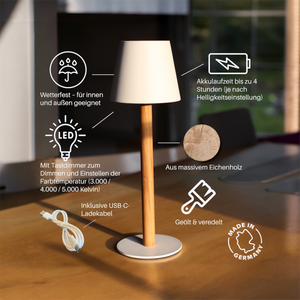 TIMBERCAN Design-Tischlampe aus Massivholz