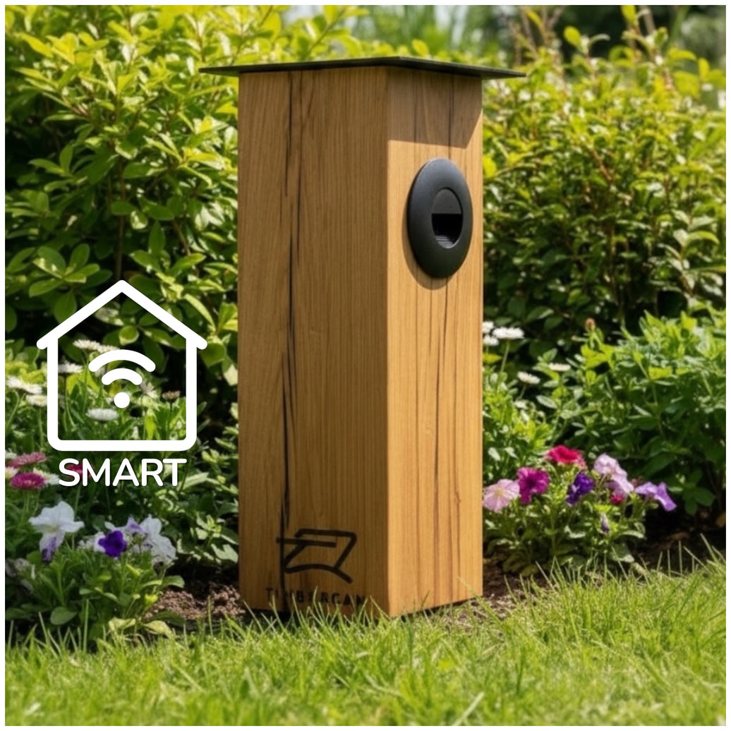 TIMBERCAN Design-Wegleuchte aus Massivholz SMART mit WLAN