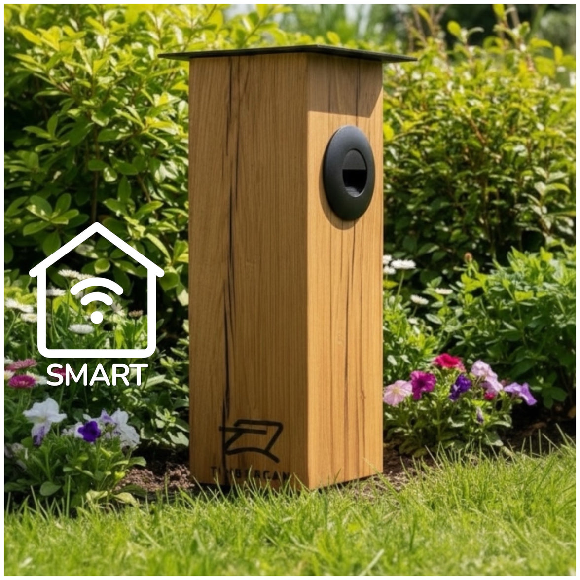 TIMBERCAN Design Gartenleuchte aus Massivholz – Smart LED Wegleuchte mit WLAN