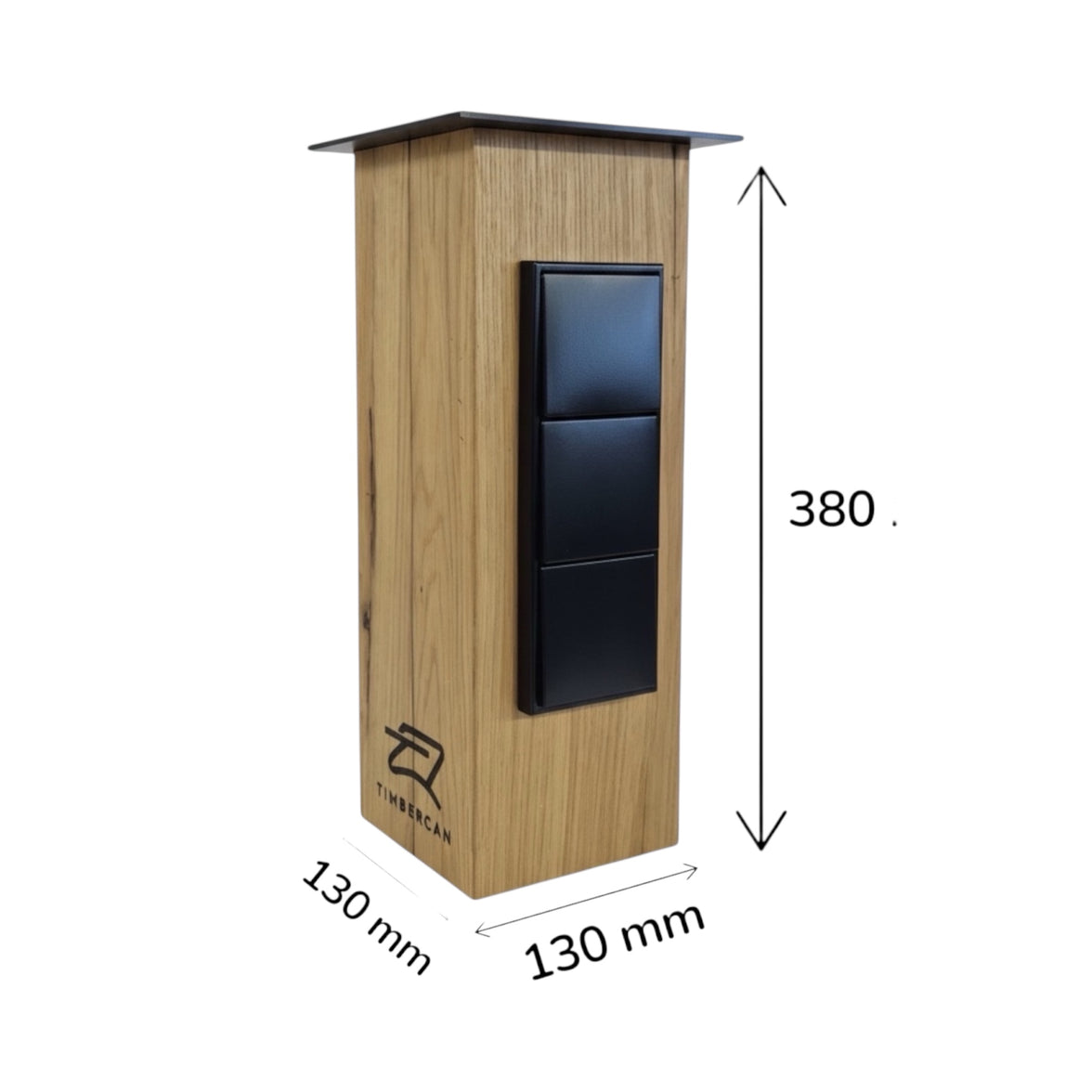 TIMBERCAN Design Gartensteckdose 3-fach aus Massivholz – Steckdosensäule für Garten & Terrasse