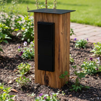 TIMBERCAN Design Gartensteckdose 3-fach aus Massivholz – Steckdosensäule für Garten & Terrasse