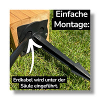 TIMBERCAN Design Gartensteckdose 3-fach aus Massivholz – Steckdosensäule für Garten & Terrasse