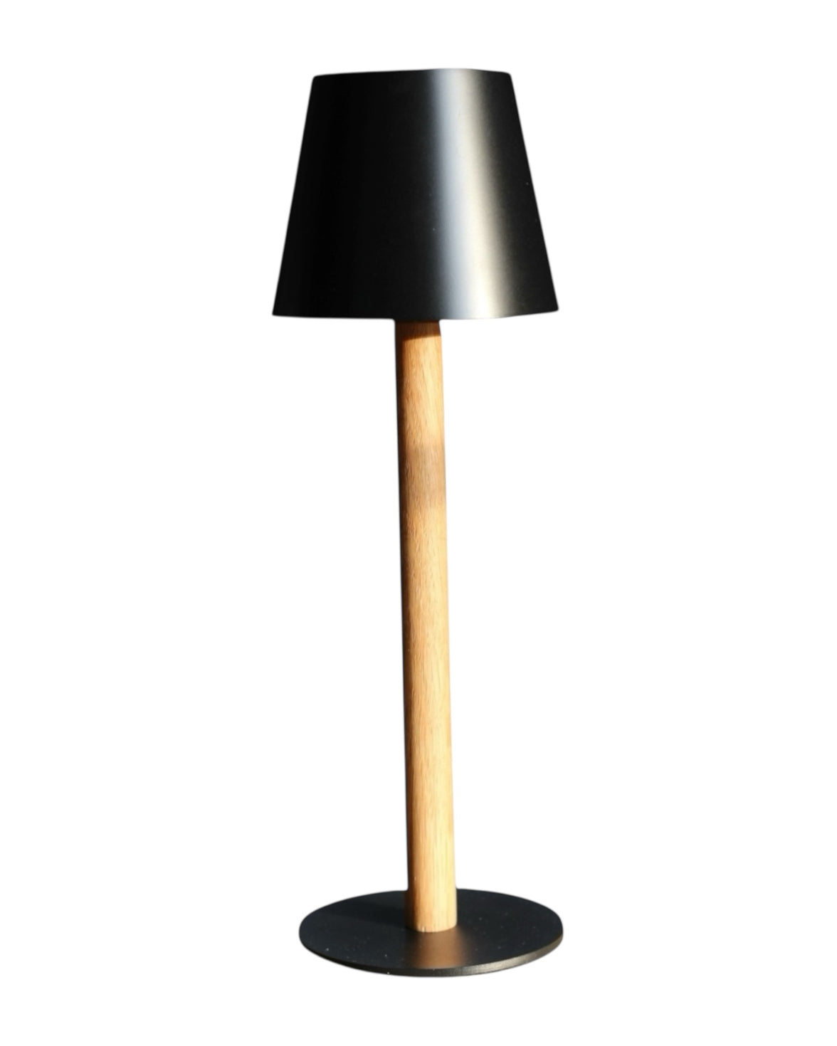 TIMBERCAN Akku-Tischlampe in Schwarz aus Massivholz - kabellose, dimmbare Design-Leuchte für Indoor und Outdoor