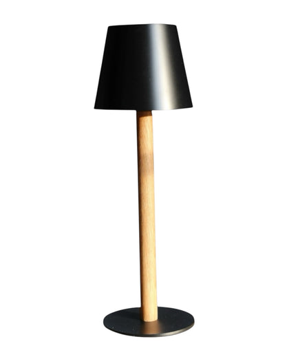 TIMBERCAN Akku-Tischlampe in Schwarz aus Massivholz - kabellose, dimmbare Design-Leuchte für Indoor und Outdoor