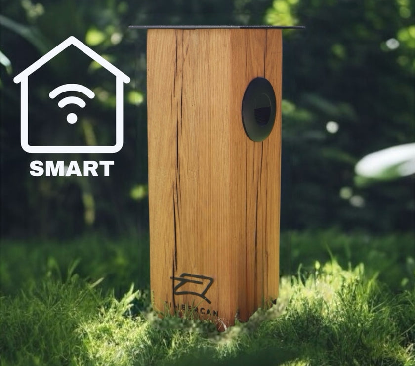 TIMBERCAN Design-Wegleuchte aus Massivholz SMART mit WLAN