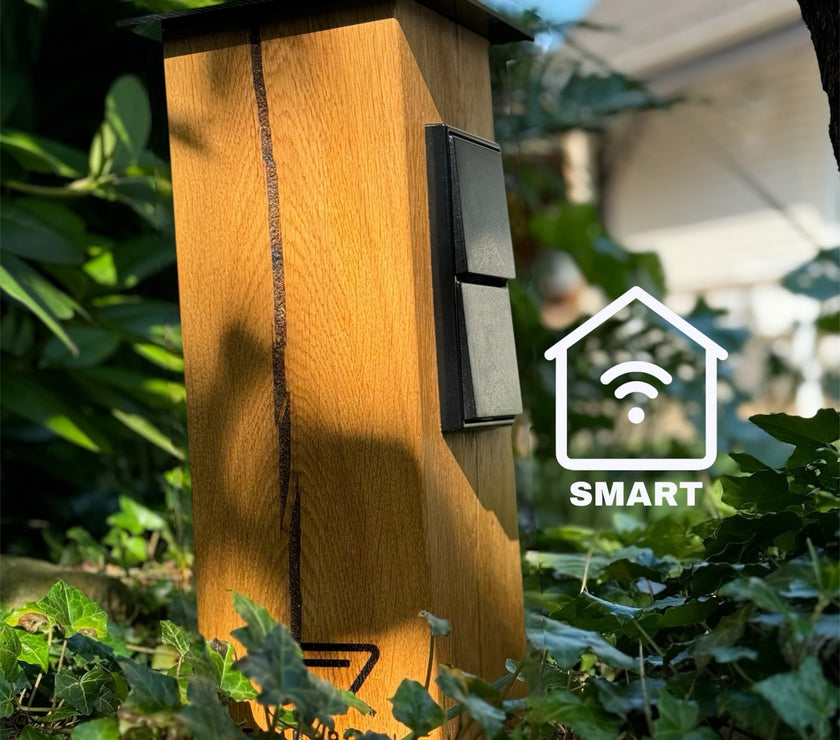 TIMBERCAN Design-Steckdosensäule aus Massivholz SMART mit WLAN