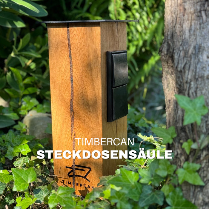 Zur Produktseite der TIMBERCAN Steckdosensäule aus Massivholz