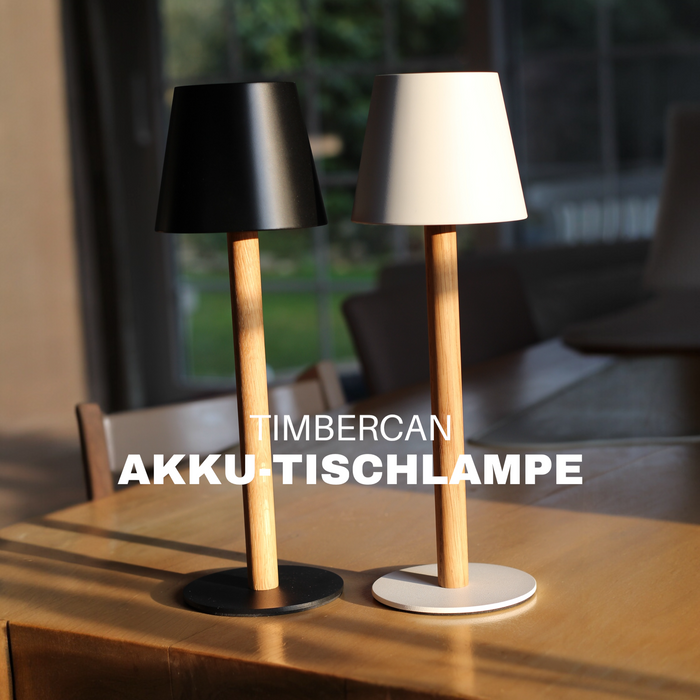 Zur Produktseite der TIMBERCAN Akku Tischlampen aus Massivholz