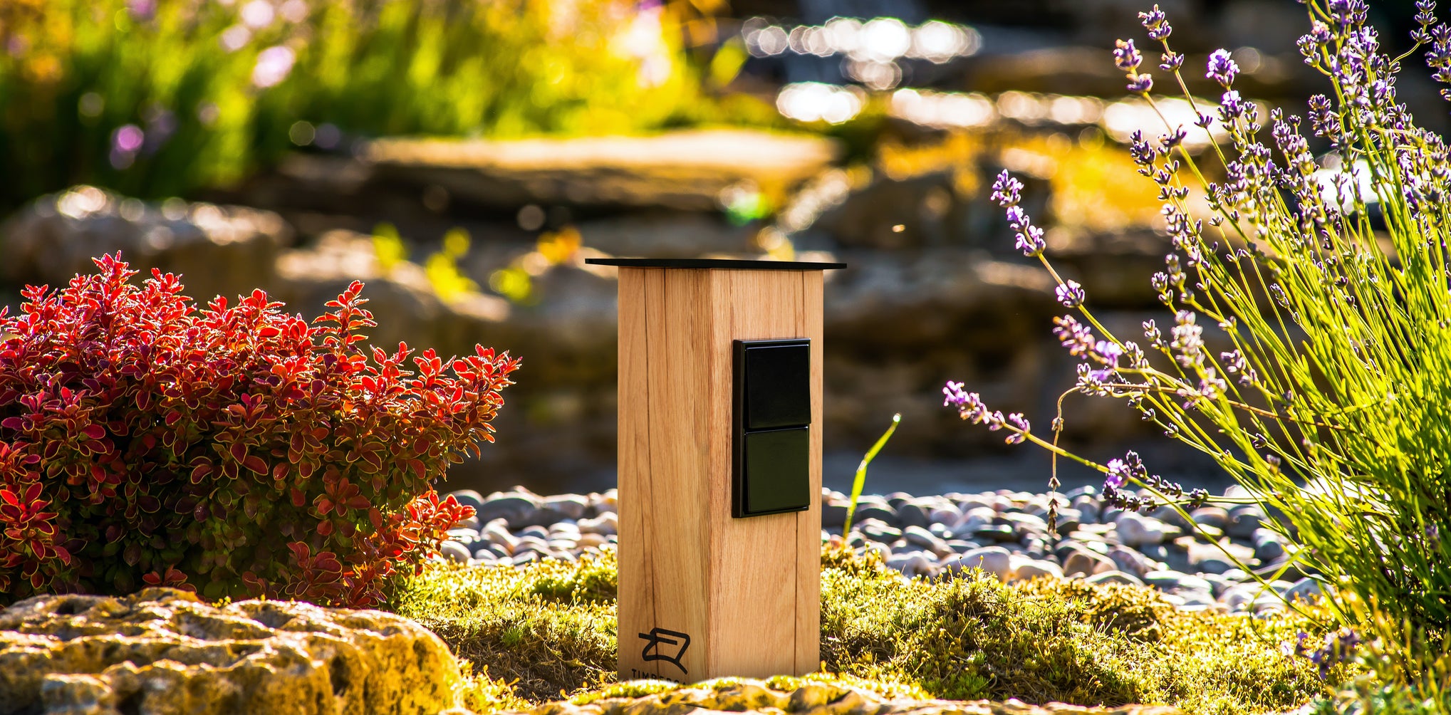 TIMBERCAN DesignOutdoorSteckdosensäulen aus Massivholz