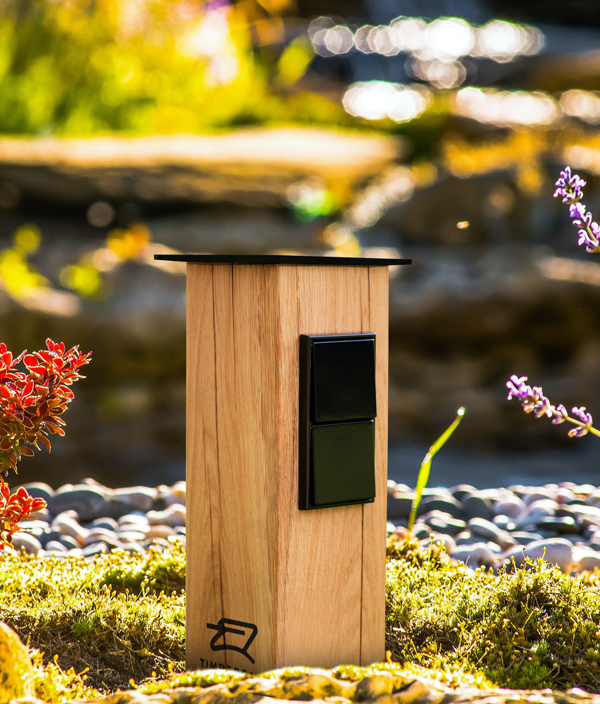 TIMBERCAN DesignOutdoorSteckdosensäulen aus Massivholz