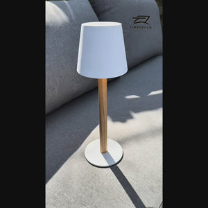 TIMBERCAN Akku-Tischlampe aus Massivholz – Design-Leuchte kabellos & dimmbar für Indoor & Outdoor